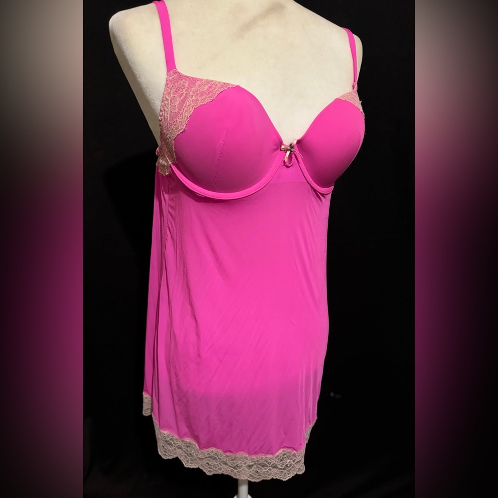 Hot Pink Victoria’s Secret slip dress or chemise w bra